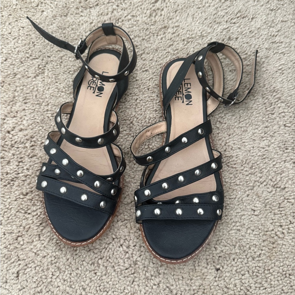 Black Studded Sandals
